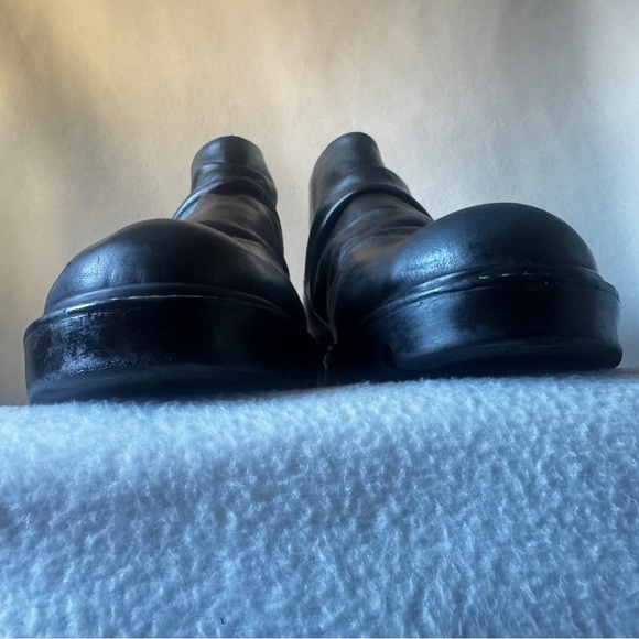 Golo Sharp - Hey Size 10 Women’s Black Ruched Angular Zip Leather Ankle Boots - Picture 12 of 14